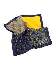 Männer klassisches Taschentuch mit goldenem Druckmuster und Patchwork-Design
