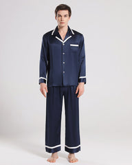 Herren Seiden-Pyjama Schlafanzug Set
