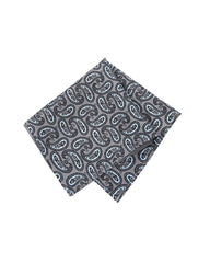 Dunkelgraues Einstecktuch mit Patchwork- und Druckdesign