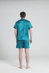Lässige Seiden-Short-Pyjamas für Herren