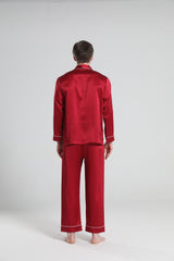 22 Momme Herren Seiden-Pyjamas-Set mit Pipings