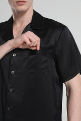 Kurzarm 100% Seiden-Pyjama für Herren