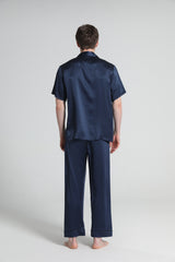 Kurzarm 100% Seiden-Pyjama für Herren
