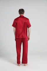 Kurzarm 100% Seiden-Pyjama für Herren