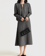 30-Momme-Schwere Seiden A-Linien Midi-Rock