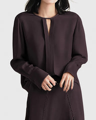 30-Momme-Seidenbluse mit Schlitz