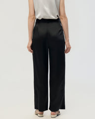 30 Momme Seidenhose mit Falten und geradem Bein