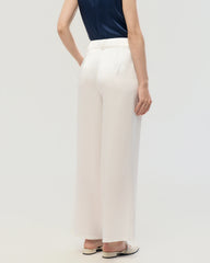 30 Momme Seidenhose mit Falten und geradem Bein