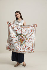 Reine Seiden-Schal mit einem Mädchen-Muster
