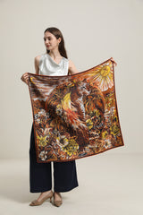 Seidenschal mit Vintage-Tiger-Muster