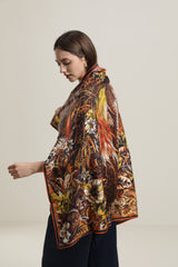 Seidenschal mit Vintage-Tiger-Muster
