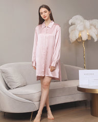 Damen 22 Momme Seidenhemdkleid mit Unregelmäßigem Schnitt