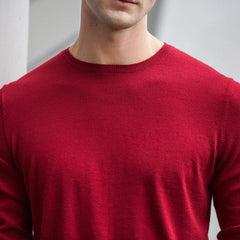 Worsted Rundhals Kaschmirpullover für Herren