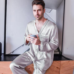 2-teiliges Männer Reines-Pyjama-Set