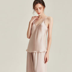 3-teiliges Seiden-Pyjama-Set mit Robe