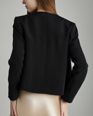 40 Momme offene Front Seidenblazer
