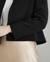 40 Momme offene Front Seidenblazer