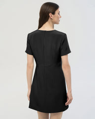 40 Momme Seidenkleid in A-Linie mit kurzen Ärmeln
