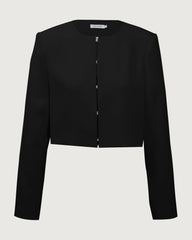 40 Momme Seiden-Cropped-Jacke