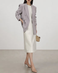 40 Momme Ärmelloses Seiden-Midi-Kleid