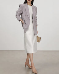 40 Momme Ärmelloses Seiden-Midi-Kleid