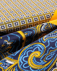 Männer klassisches Taschentuch mit goldenem Druckmuster und Patchwork-Design