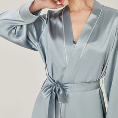 2-Teiliges Seiden-Set - Schlafkleid & Bademantel