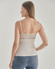 Gestrickte Spitze-Seiden-Cami-Top