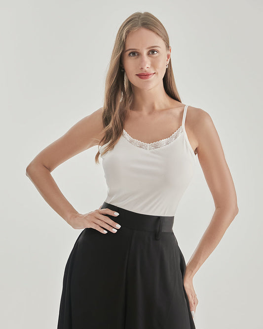 Gestrickte Spitze-Seiden-Cami-Top