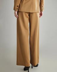 Damen-Pleated Woll-Breitbeinige Hose