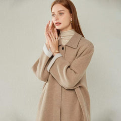 Damen Reiner Wollmantel