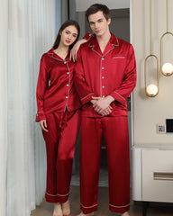 Langes Seiden-Pyjamaset für Paare