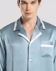Herren Seiden-Pyjama Schlafanzug Set