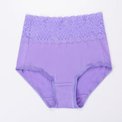 Seiden-Unterhose mit hoher Taille, Häkelspitze und Strickmuster