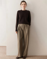 Damen-Kaschmirpullover mit Rundhalsausschnitt