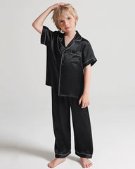 Jungen Seidenpyjama-Set mit Kurzarm