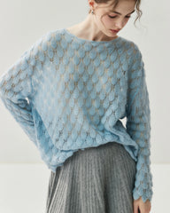 Atmungsaktiver Seide-Kaschmir Rundhals-Pullover