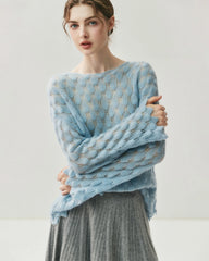 Atmungsaktiver Seide-Kaschmir Rundhals-Pullover