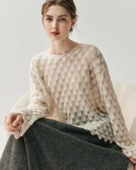 Atmungsaktiver Seide-Kaschmir Rundhals-Pullover