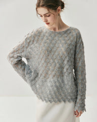 Atmungsaktiver Seide-Kaschmir Rundhals-Pullover