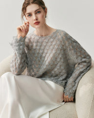 Atmungsaktiver Seide-Kaschmir Rundhals-Pullover