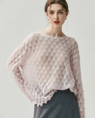 Atmungsaktiver Seide-Kaschmir Rundhals-Pullover