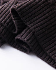 Zopfmuster-Kaschmirpullover mit Halbreißverschluss