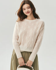 Kaschmir-Seiden-Pullover mit diagonalem Zopfmuster