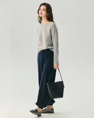 Kaschmir-Seiden-Pullover mit Raglanärmeln