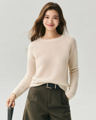 Kaschmir-Seiden-Pullover mit Raglanärmeln