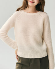 Kaschmir-Seiden-Pullover mit Raglanärmeln