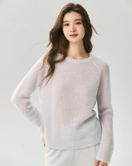 Kaschmir-Seiden-Pullover mit Raglanärmeln