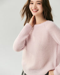 Kaschmir-Seiden-Pullover mit Raglanärmeln