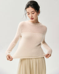 Kaschmir-Seiden-Pullover mit transparenten Ärmeln